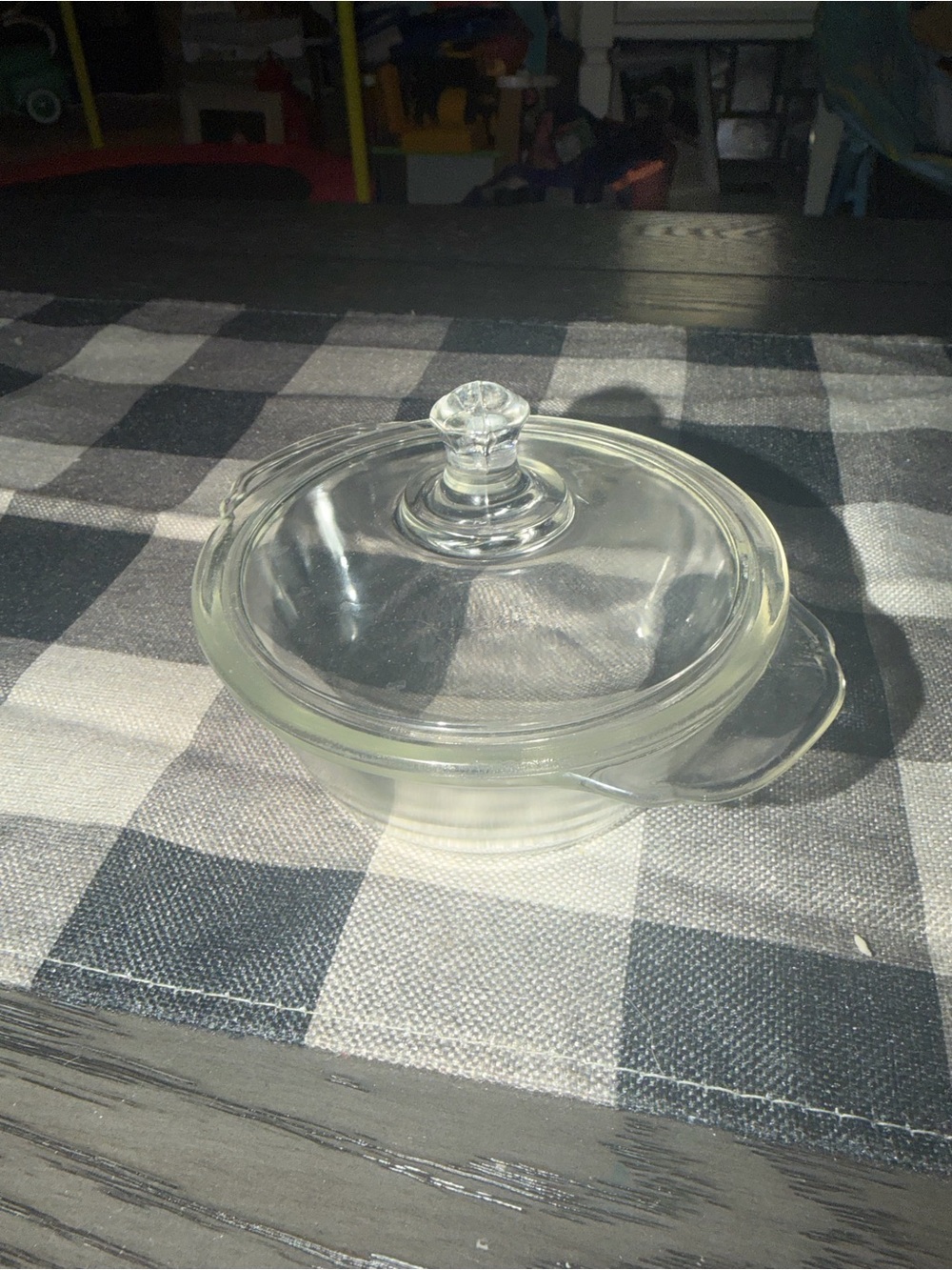 Vintage Anchor Hocking 8 oz covered clear dish